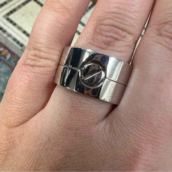 Rare Cartier Love 18 Carat White Gold Wide Band Ring - Picture 7 of 12